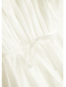 Flutter Sleeves Ivory Pleated Taffeta Flower Girl Dress